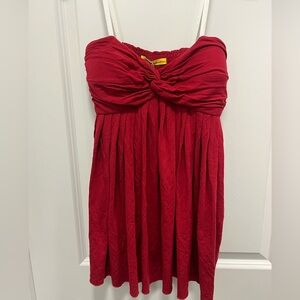 Catherine Malandrino Women's Strapless Padded Flow Top Fire red NWT Small